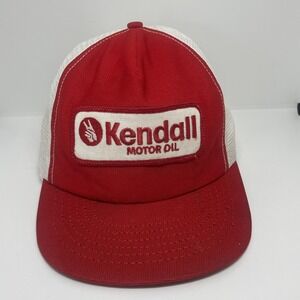 Vintage KENDALL MOTOR‎ OIL Snapback Trucker Hat Patch Car Racing Made In USA